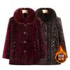 Cotton-padded Winter Coat with Fleece, Fat Old Lady Clothes with Fattened Mink Fleece Coat