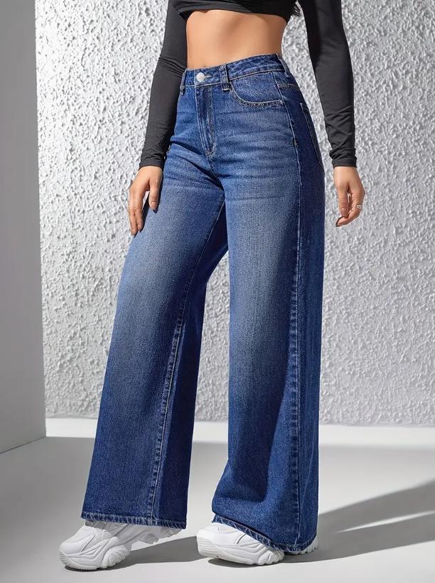 2025 Autumn/Winter Women’s High-Waisted Straight Denim Pants