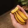 Wooden Banana Ornament Hand-Finished Wood Carving Handmade for Office