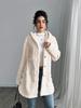 5XL Autumn and Winter Hooded Solid Color Cardigan Button Long Sleeved Casual Jacket