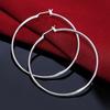 925 Silver Earrings Simple Round Circle Hoop Earrings For Woman Fashion Wedding Engagement Charm Jewelry