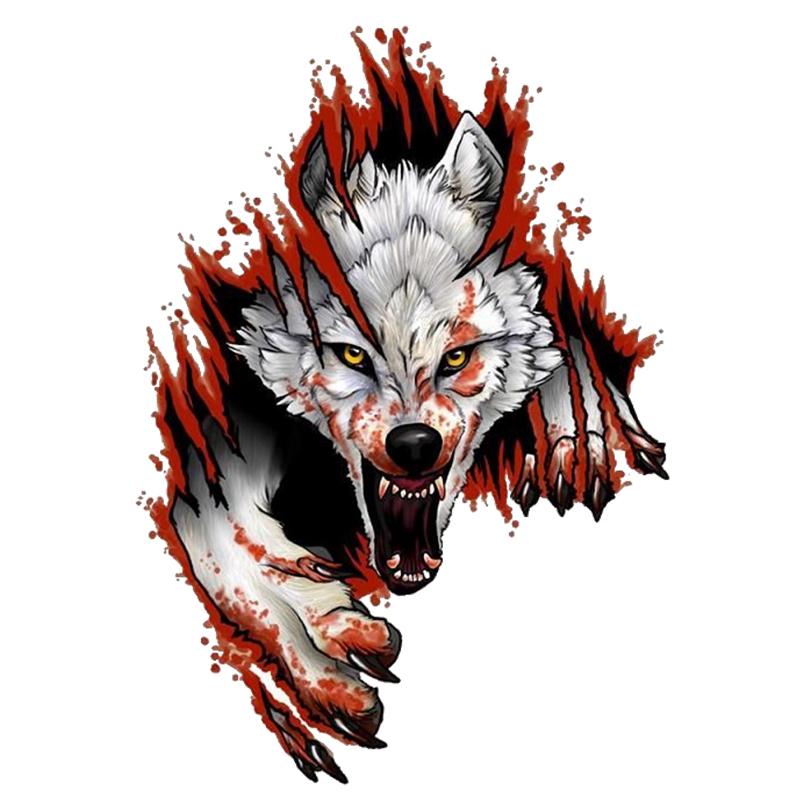 13cm Angry Wolf Modleing Motorcycle Stickers On Car Accessories Cute, PVC Exterior Parts Products Decals Sticker Personality,