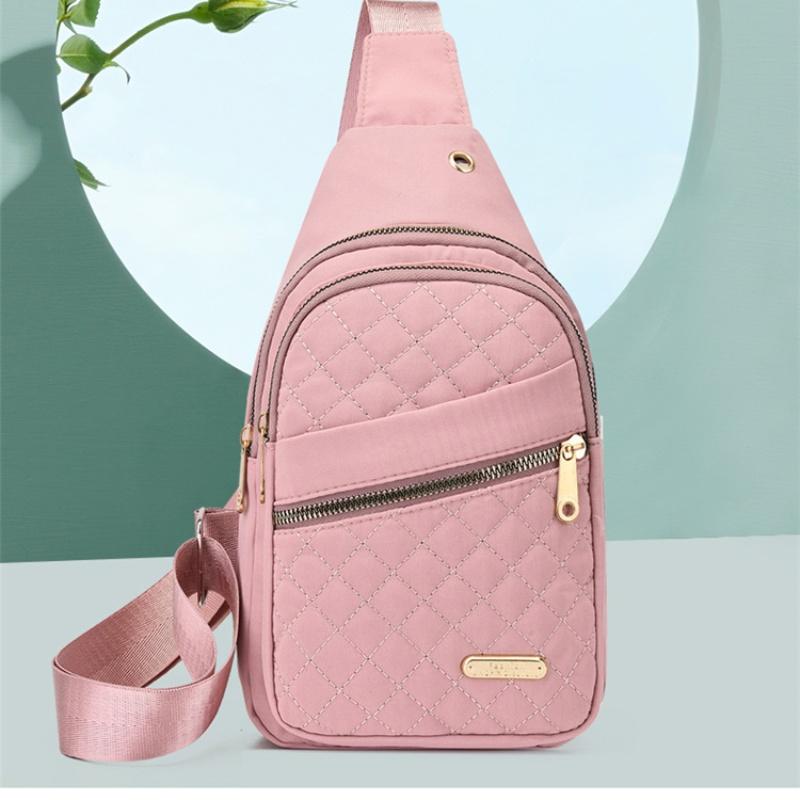 Koreanische Version einfacher Damen-Brusttasche neue mehrschichtige Stickerei Faden große Kapazität Brust-Rucksack Mädchen Outdoor Freizeit
