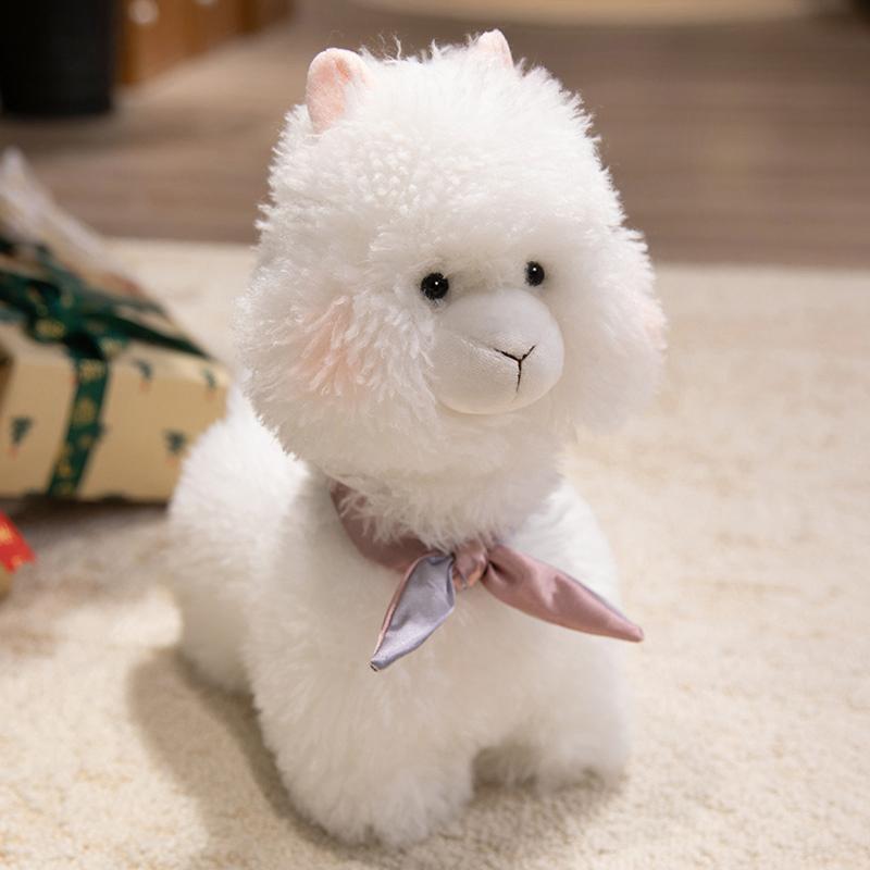 Furry Plush Alpaca Plush Toy Lifelike Animals Stuffed Soft Long Plush Llama Alpaca Sheep Sleeping Hug Pillow Creative Gifts