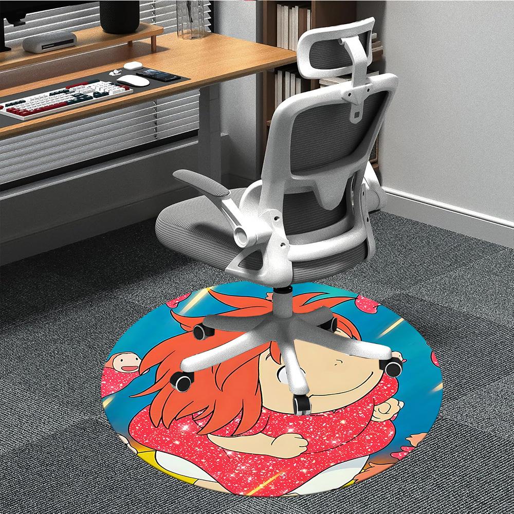 

1pc Ponyo Office Round Area Rug, Under Office Chairs Bedroom Living Room Home Decor, Room Deco, Available in Various Sizes165 80cm by 80cm