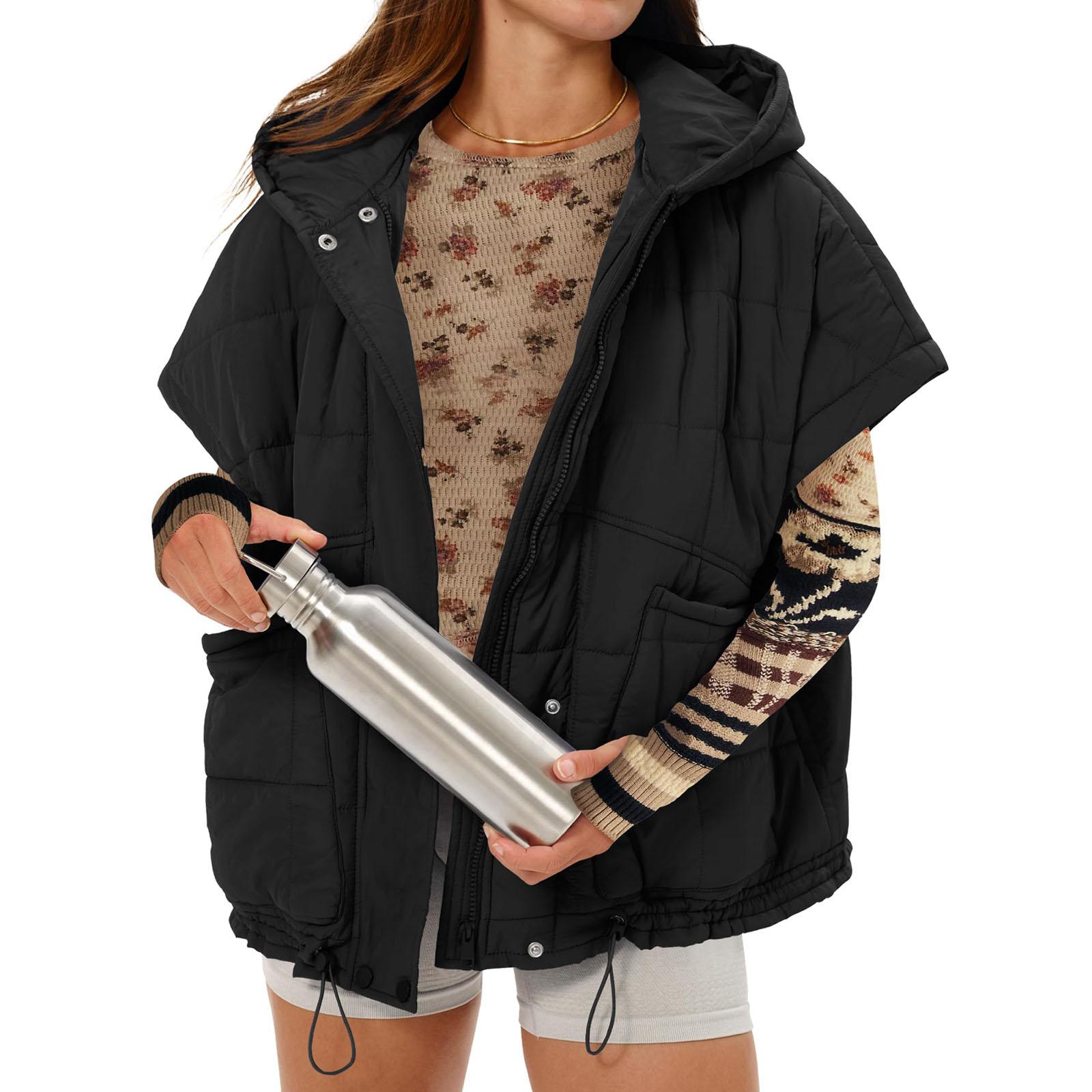 

Women s Fashionable Oversized Solid-Colour Fleece-Lined Long-Sleeved Coat L чорний