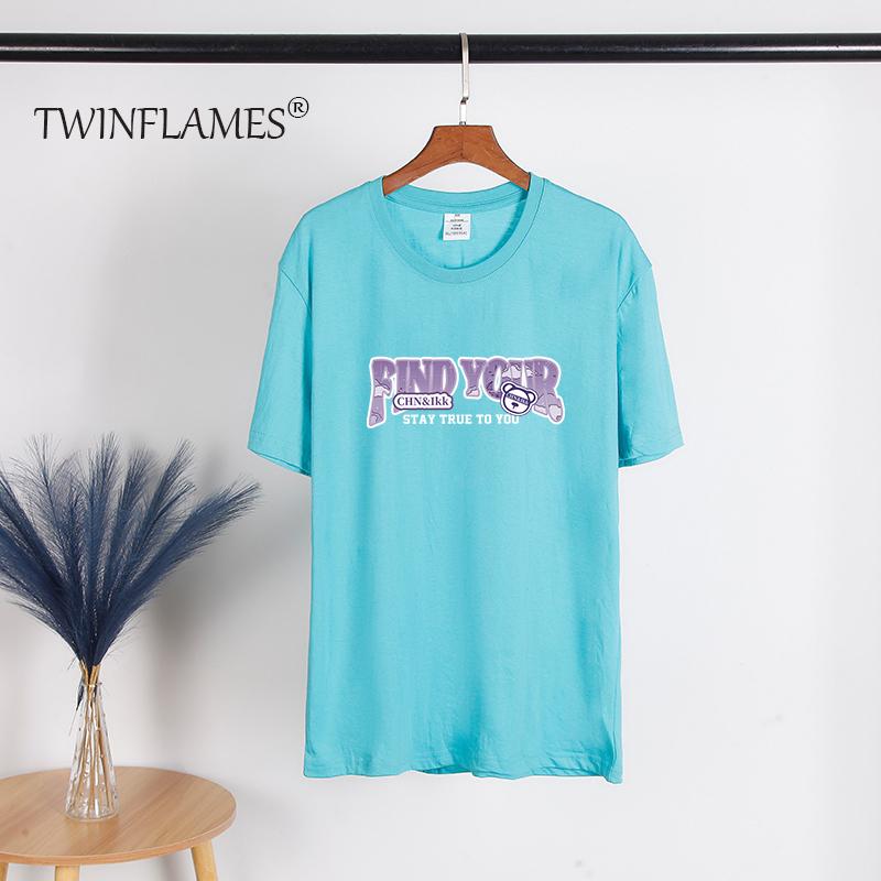 Letter Printed T Shirt Women  Summer Chic Tees Cotton Elegant Clothes Loose Casual Pullover Tops
