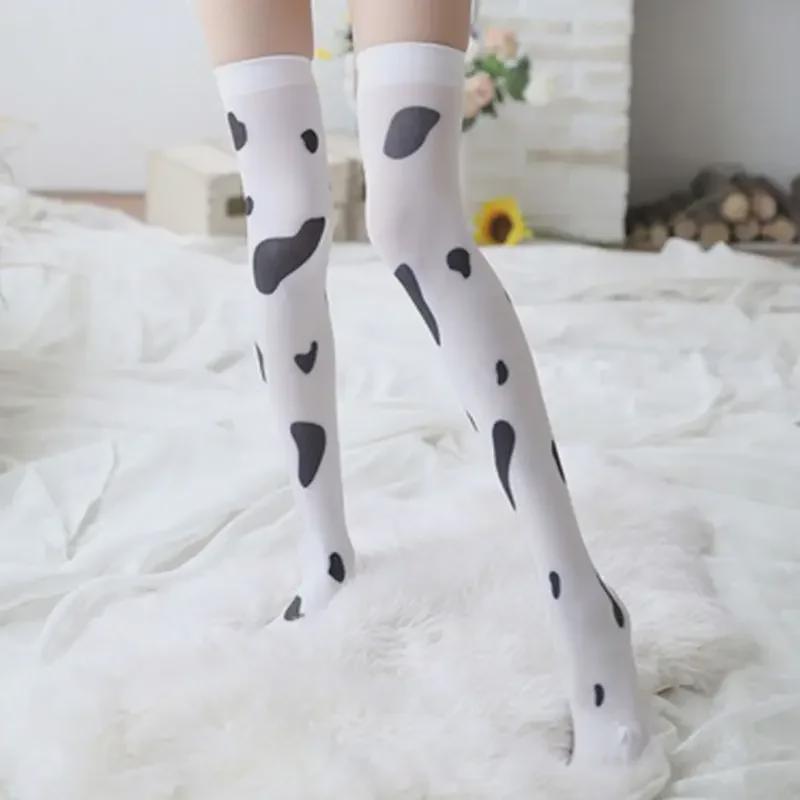 Japanese Cute Cow Print Over-the-Knee Socks - Soft, Adorable, and Stylish Stockings for Women