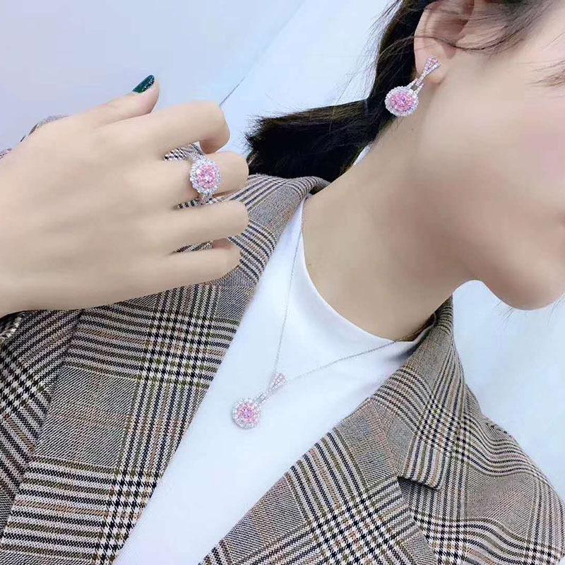 Pendant Sweet and Elegant Collarbone Necklace Ring Earrings Pendant Necklace Jewelry Set