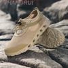 Summer Men Breathable Sneakers Hiking Shoes Men Outdoor Beach Wading shoes Mesh Shoes Non-slip Casual Shoes With Hollow Outsole