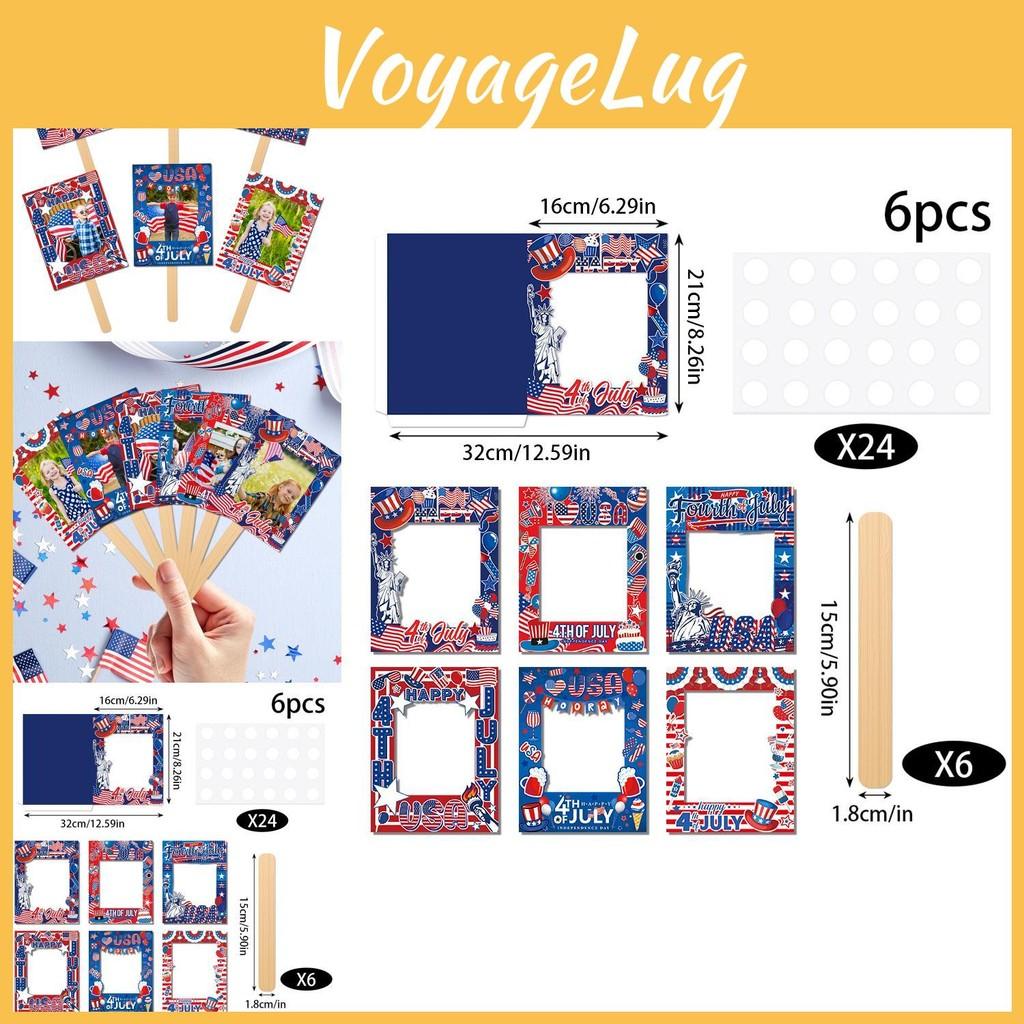 Theme Day Independence Flag Pattern Handheld Photo Frame Shooting Prop Decor