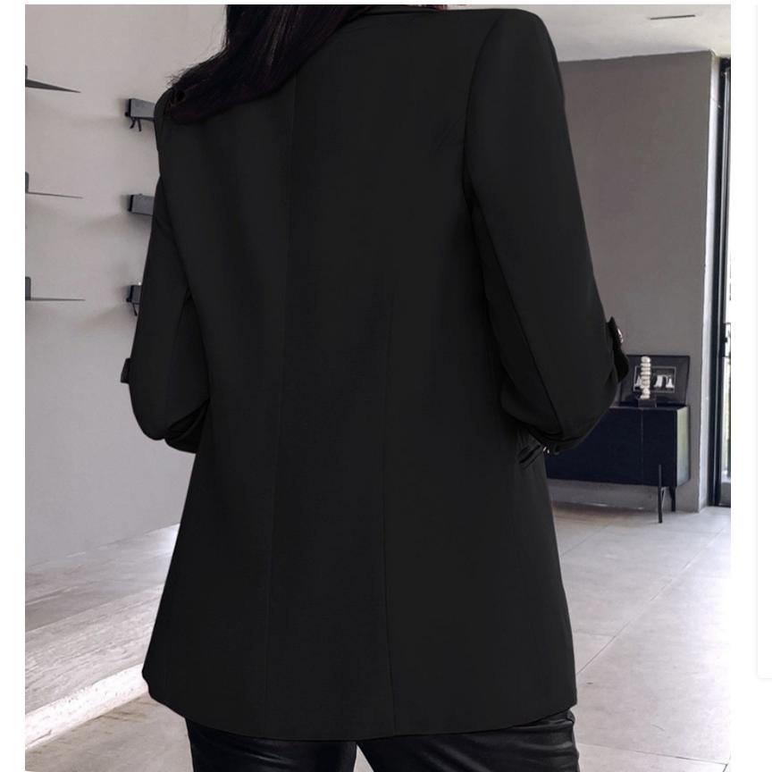 Autumn and Winter Long-sleeved Solid Color Cardigan Suit Jacket Women