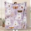 Cozy Reading Book Flannel Blanket - Perfect for Halloween Decor, Machine Washable & Soft for Travel, Office, Home, Sofa, Bed