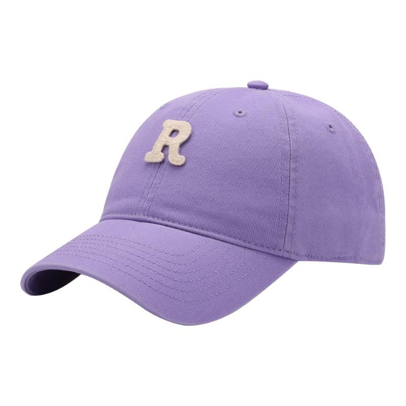 Versatile face small R letter baseball cap curved brim sunshade autumn and winter new trendy widened sunscreen cap