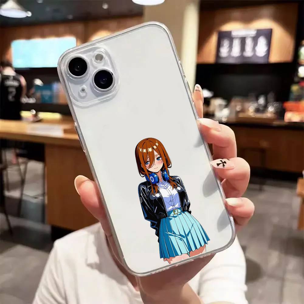 Anime Girl Luxury Transparent Phone Case For IPhone 17 16 15 Pro Max 14 13 12 11