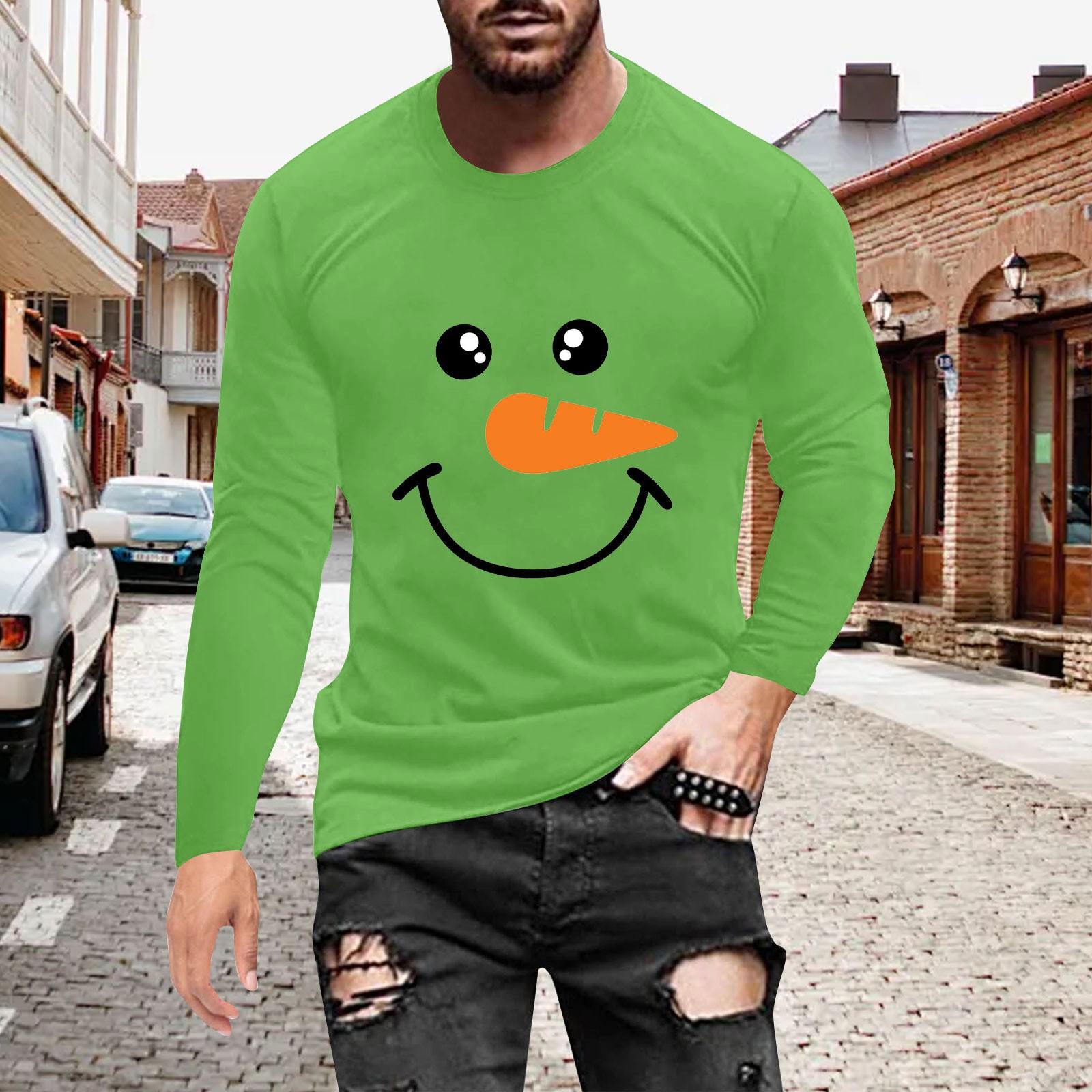 

Чоловіча футболка Одяг з круглим вирізом Одяг Відкритий одяг з довгими рукавами Модний дизайнер Вінтаж XXXXXL зелений