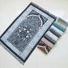 Ethnic Foldable Prayer Rug Washable Rectangle Islamic Prayer Mat Non-slip with Tassel Worship Blanket