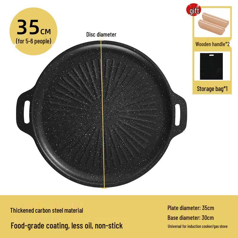 ZISIZ Cast Iron Grill & BBQ Pan