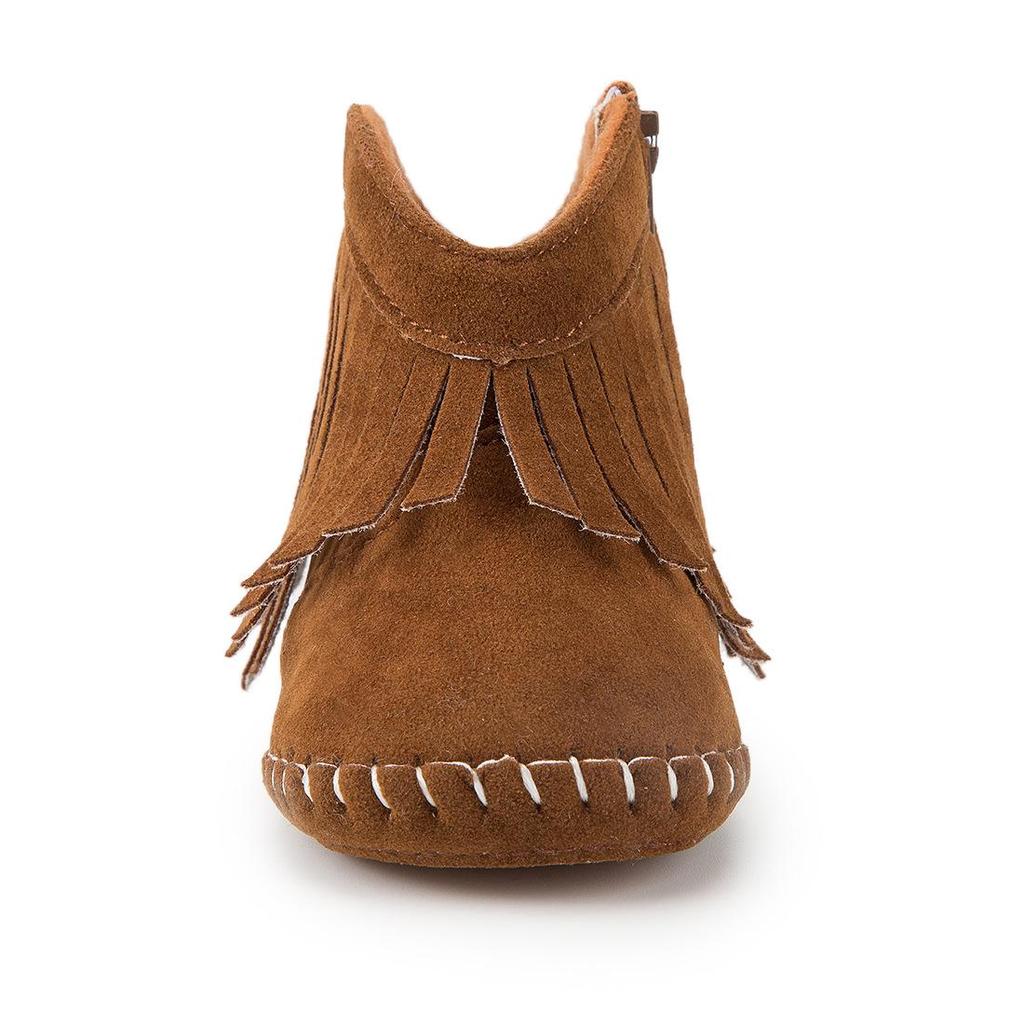 Warm Velvet Baby Boots with Soft Rubber Soles and Non-Slip Tassels