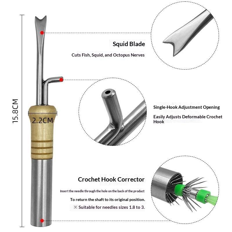Multifunctional Wood Shrimp Lure Tuner Crochet-Style Correction And Repair Tool Corrector Bleeding Needle