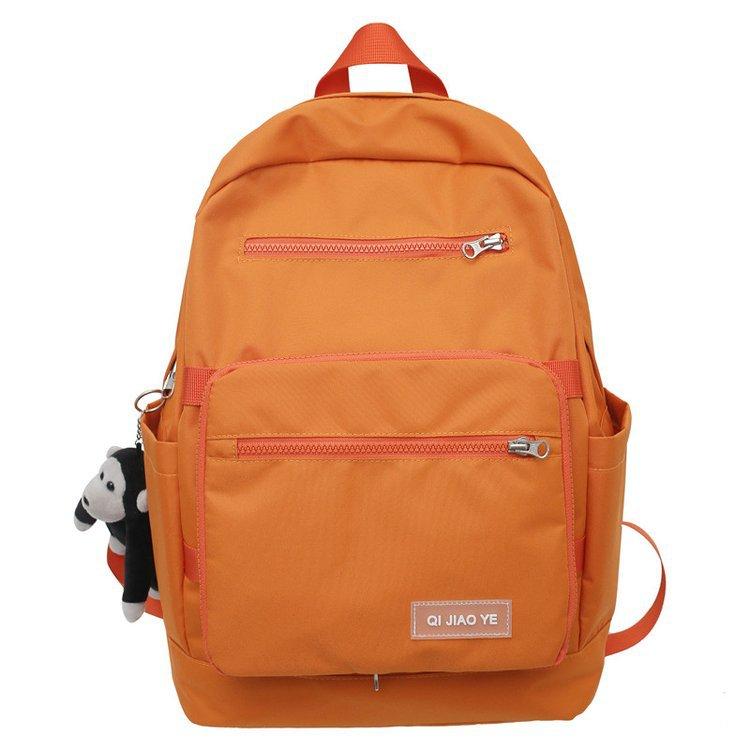 Schoolbag new Japanese simple solid color cute schoolbag female primary school students high value large capacity junior high school backpack