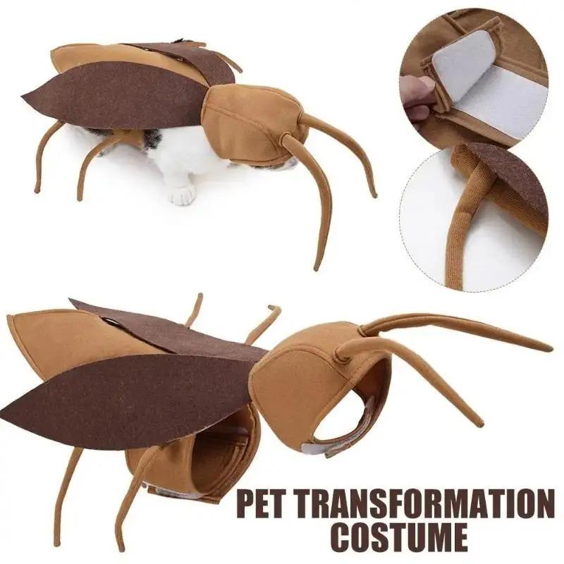 Cute Pet Transformation Costume Funny Halloween Cockroach Costume Dogs Cats Dress Up Clothing For Outdoor Party