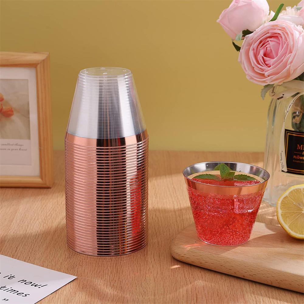 Gold Stamping Plastic Cup Personalized Plastic Wine Mugs For Party