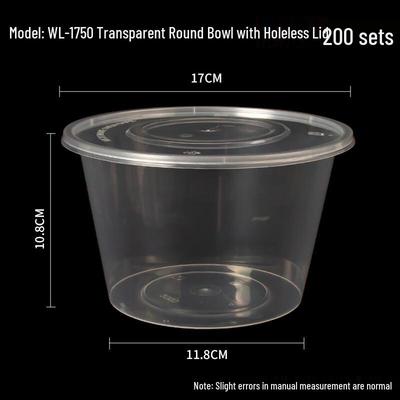 Round Disposable Plastic Takeaway Containers with Lids