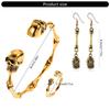 Punk Inspired Skull Jewelry Set Fashionable Bracelet Earrings Rings Halloween Accessories for Fashion Enthusiasts