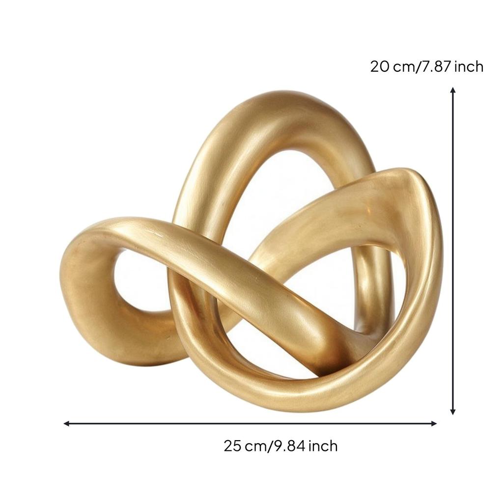 Finished Resin Sculpture Modern Intertwined Loop Minimalist Decor Ornament with