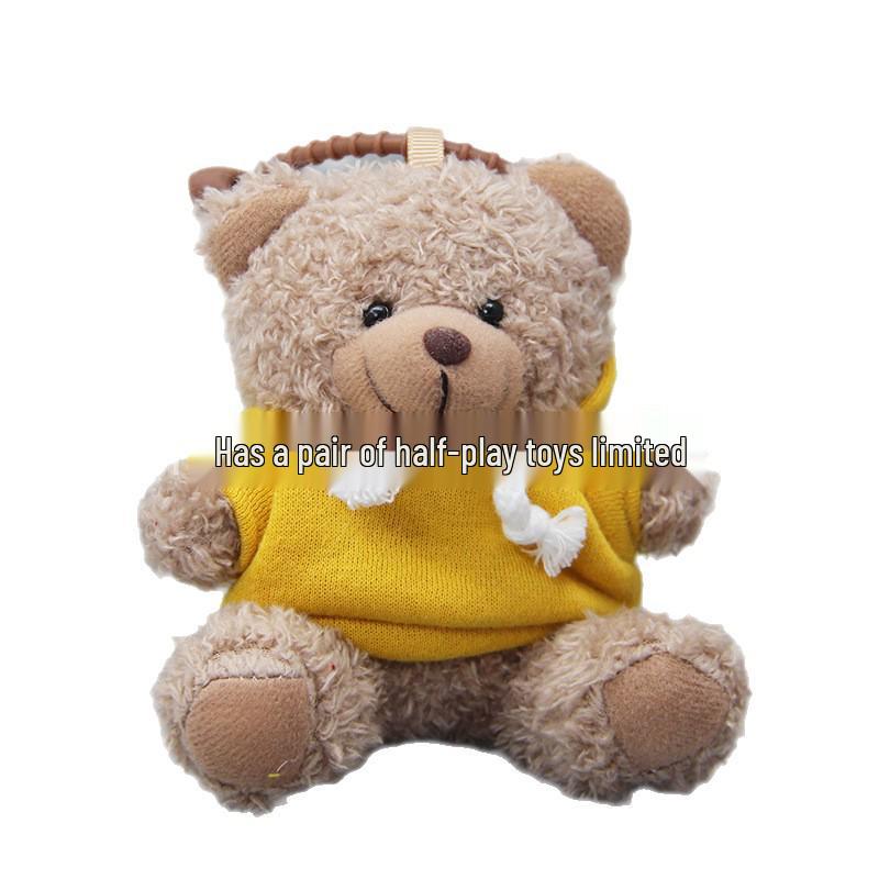 Teddy Bear Pendant Plush Toy with Colorful Clothes Keychain - Customizable Souvenir