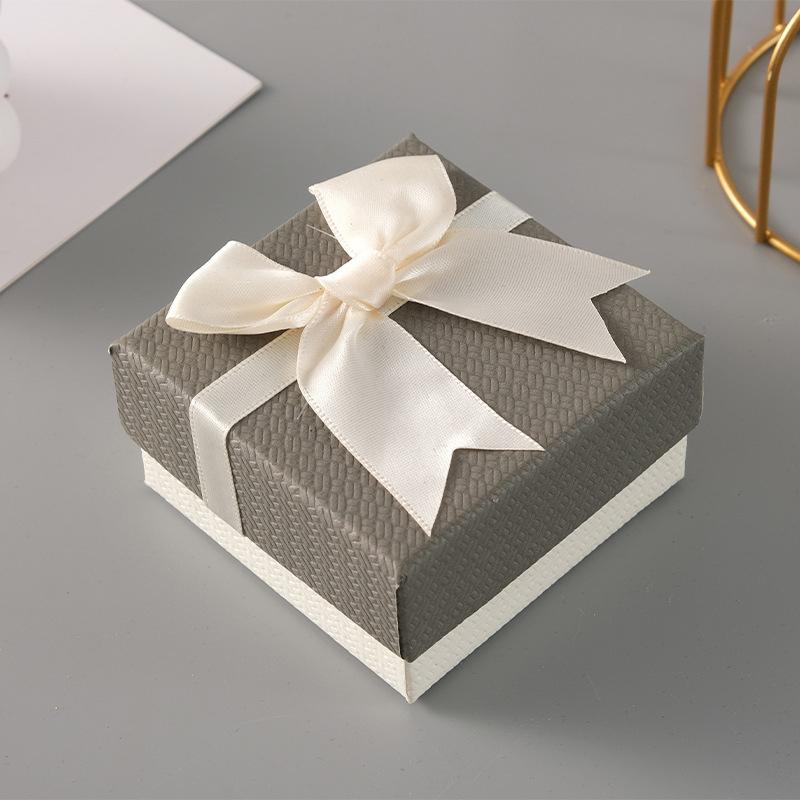 Packaging Box 9*9*4Cm Bow Bow Packaging Box Paper Ring Box For Special Occasions Gift-Giving Jewelry Display