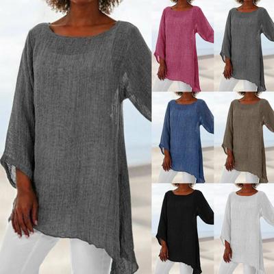 Bequeme Herbstbluse für Damen, langärmelig, T-Shirt, lockeres Oberteil