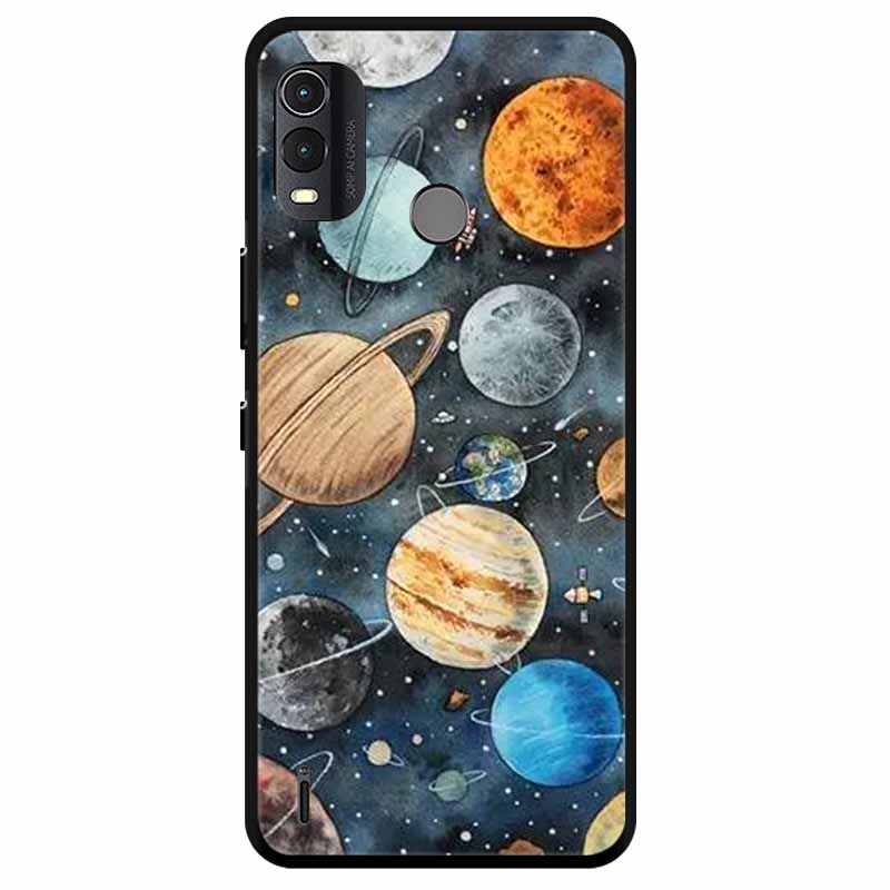 Soft Silicone Cover For Nokia C22 Case 2023 TPU Wolf Lion Painted Black Phone Coque for Nokia C22 C 22 4G Black For NokiaC22
