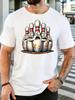 Unisex Funny Scared Cartoon Bowling Pins Graphic Cotton Short Sleeve Tee Crew Neck Soft Male Summer Casual Breathable Street Top
