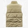 Fashion Men Cargo Vest Winter Thick Fleece Warm Sleeveless Sport Jacket Solid Color Coat Men Pockets Work Waistcoat