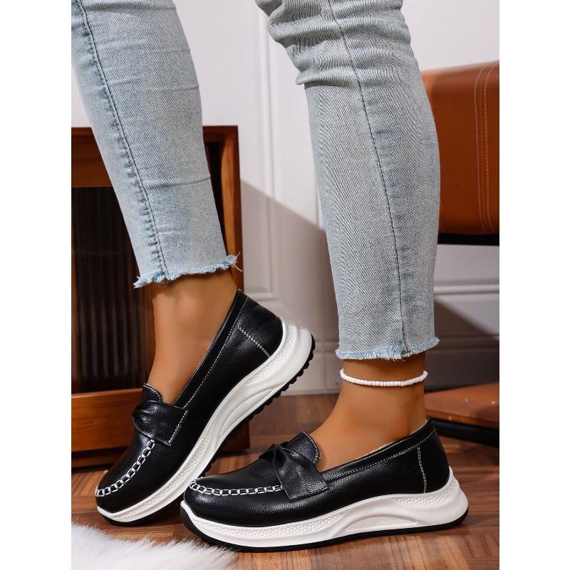 Winter 2025 New Platform Fleece Warm Cotton Shoes Women's Plus Size Comfortable Bow Comfortable Sneakers