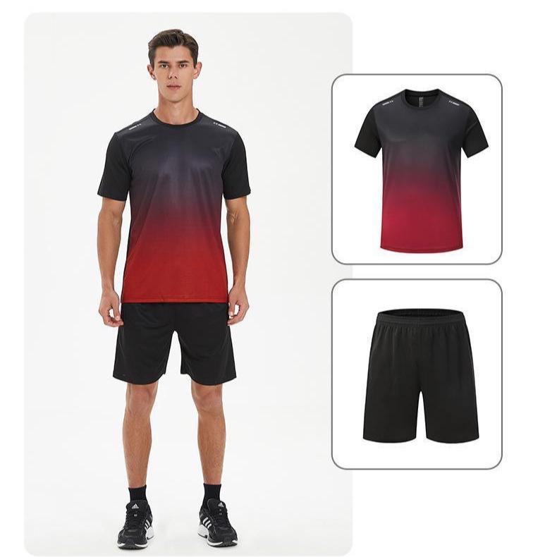 Herren Schnelltrocknendes Atmungsaktives Sportbekleidungsset - Kurzarm-T-Shirt & Lässige Trainingsshorts zum Laufen