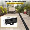 Trench Drain System, Channel Drain with Plastic Grate, 145x79MM HDPE Drainage Trench, Black Plastic Garage Floor Drain, 3x39 Trench Drain Grate, with