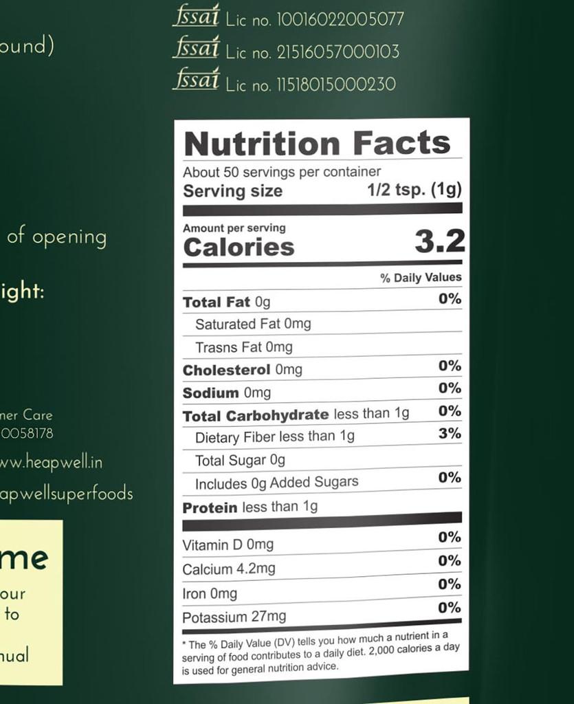 Heapwell Superfoods Japanisches Matcha Grüntee Pulver, 50 Gramm (30 Portionen) | Bezogen aus Shizuoka, Japan