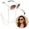 Gold Flower Eyeglass Chain Zirconia Eyeglass Pendant 73 Cm