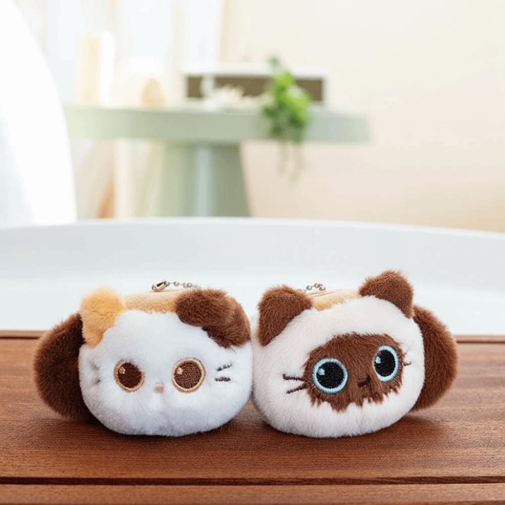 Soft Magnetic Kitten Ornament Fuzzy Cup Edge Pendant Mini Stuffed Cat Cat Key Chains Students