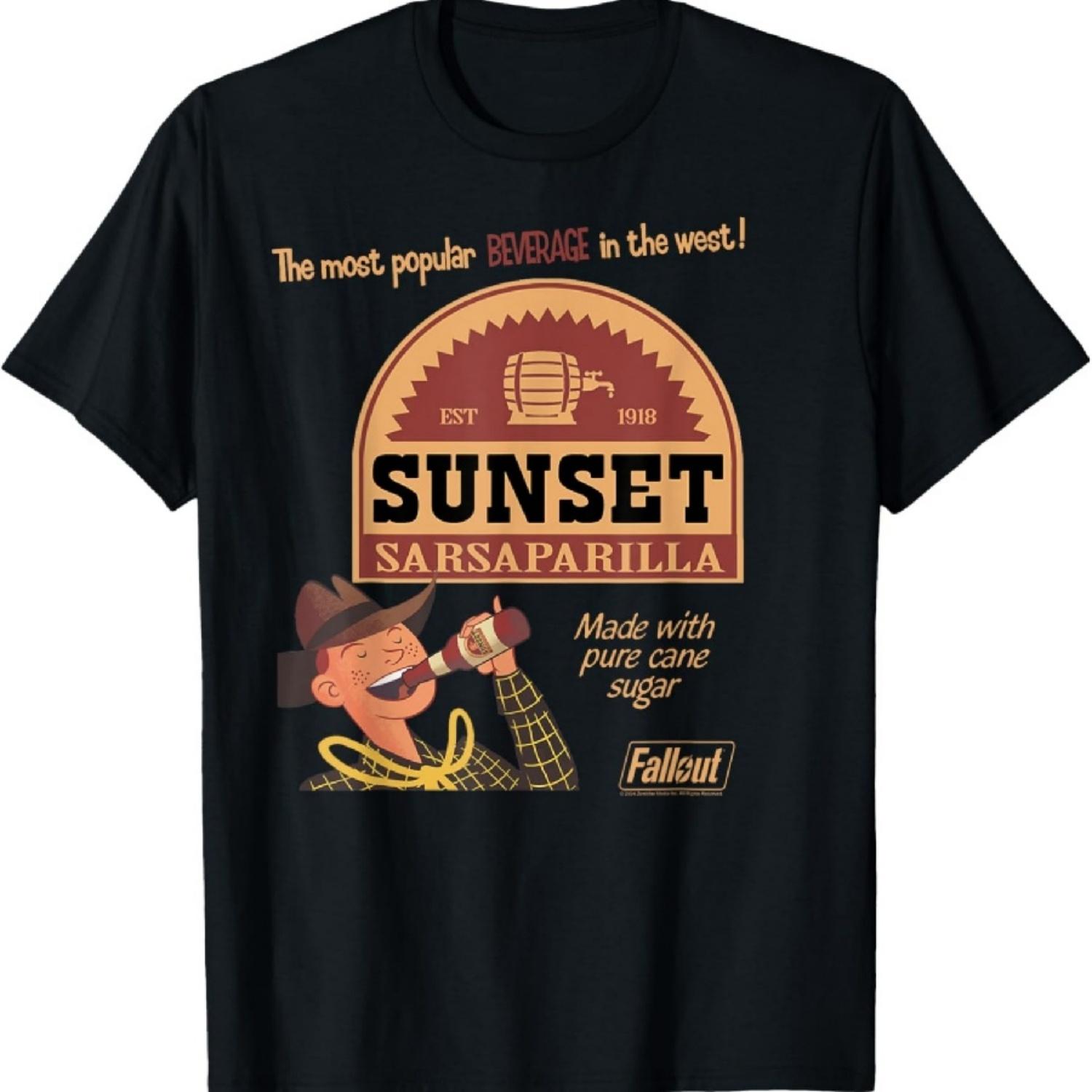 Футболка Fallout Видеоигра Винтажная реклама Sunset Sarsaparilla XXXXXL чёрный