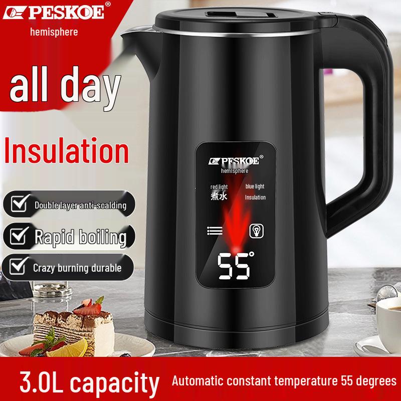 Durable Electric Kettle with Integrated Insulation, Large Capacity, and Fully Automatic Features