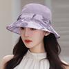 Fashion lace bucket hat women's summer new organza sunscreen hat shade UV protection versatile sun hat