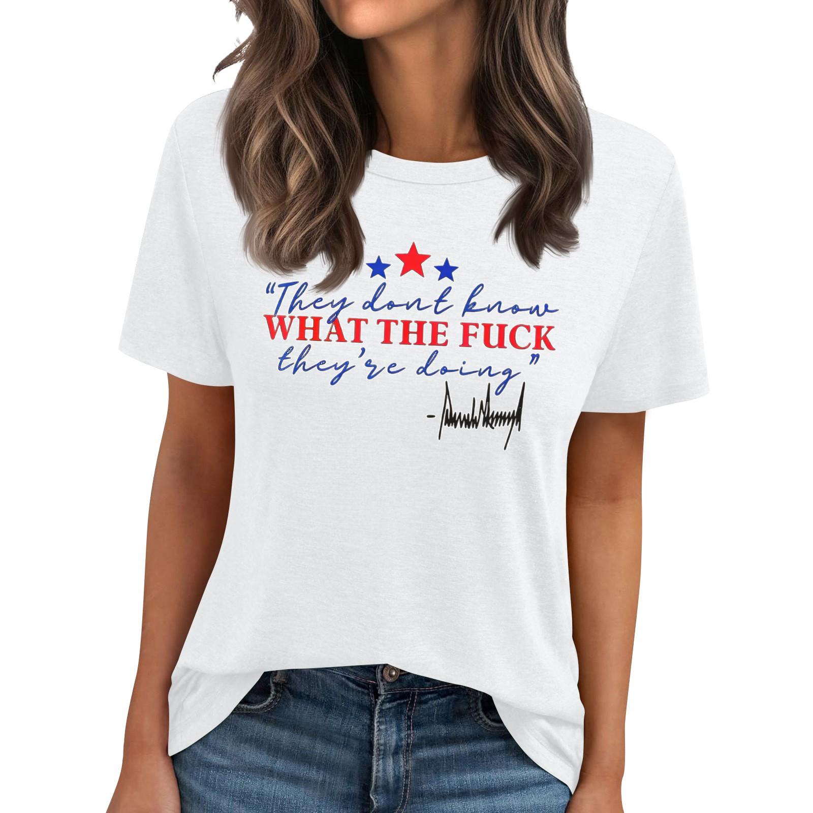 

Жіноча футболка з круглим вирізом, з принтом, з короткими рукавами XL білий