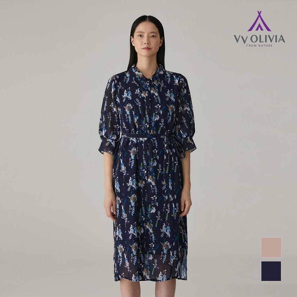 VVOLIVIA Fully Open Shirt-Style Patterned Dress_Vvcoaxm4171