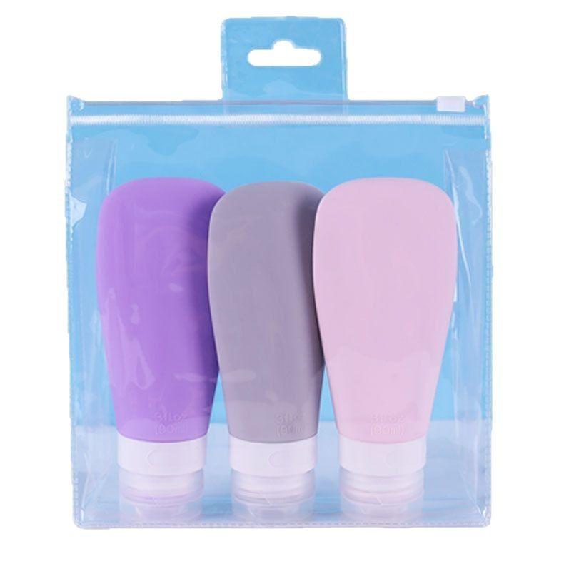 Travel Skincare Dispensing Bottle Set: Silicone Lotion & Toiletry Containers