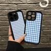 Einfache schicke Gittermuster-Handyhülle für iPhone 17 16 E 15 14 13 12 11 Pro Max Plus Rückseite