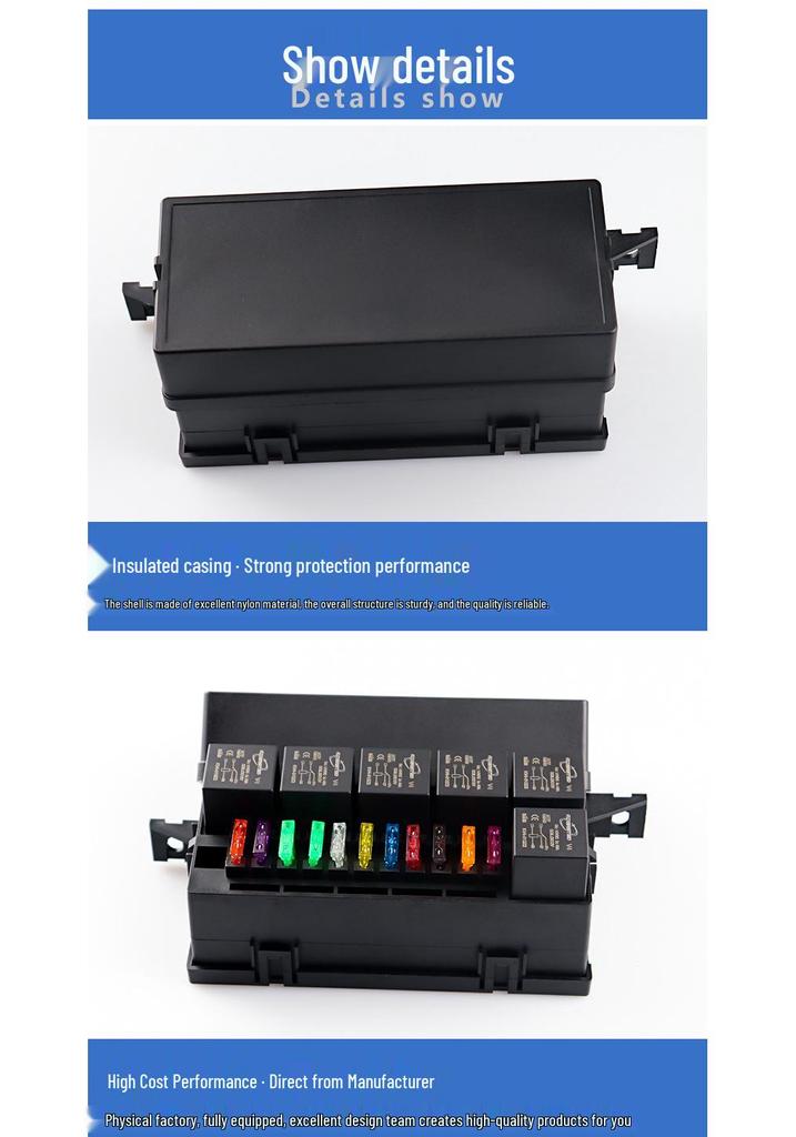 Koersted 11-Way Fuse & 6-Way Relay Holder for Car Engine Compartments